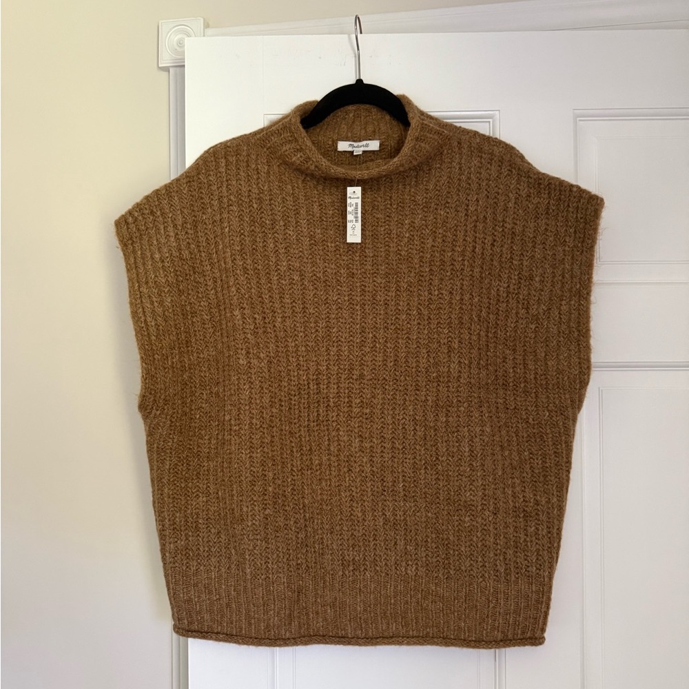 Madewell Camel Knit Sleeveless Sweater